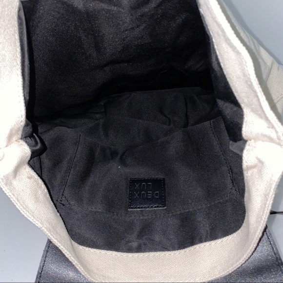 Deux Lux New Black & White Canvas Backpack Purse main image 4